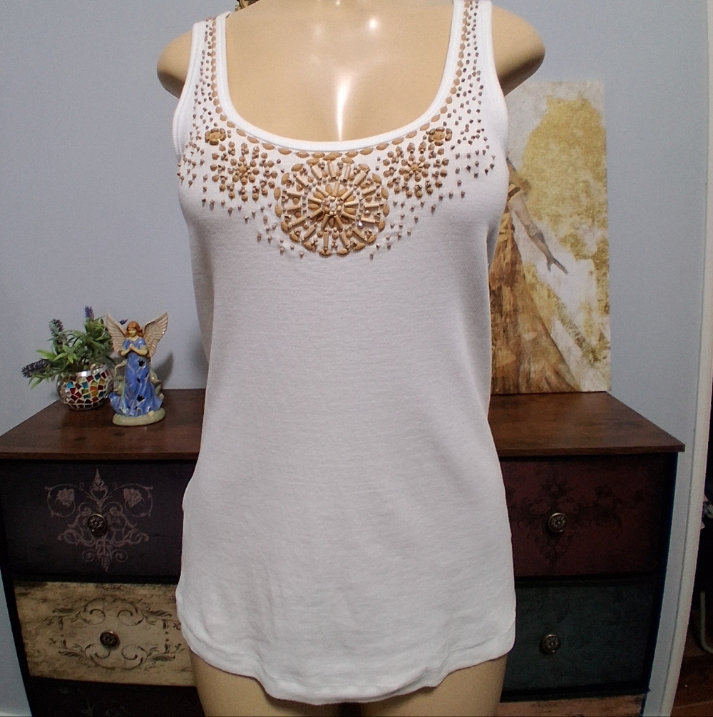 TOMMY BAHAMA SLEVELESS BEADED TOP SZ XLG